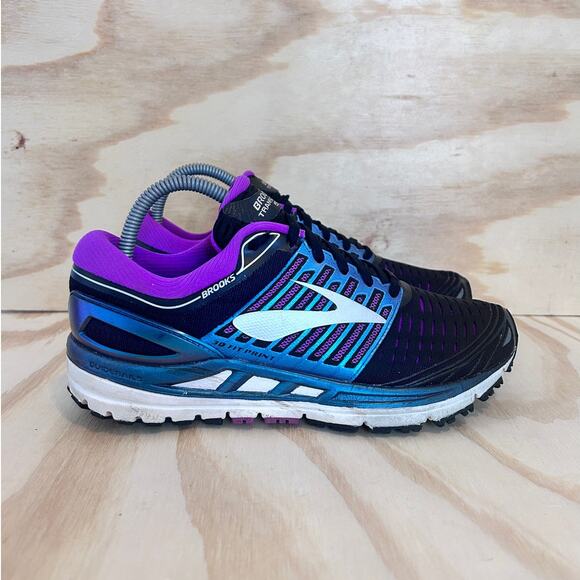 Brooks -Transcend 5 -Running Shoes -Black/Purple -Women's - 8.5(B) -1202631B023 - Picture 1 of 9